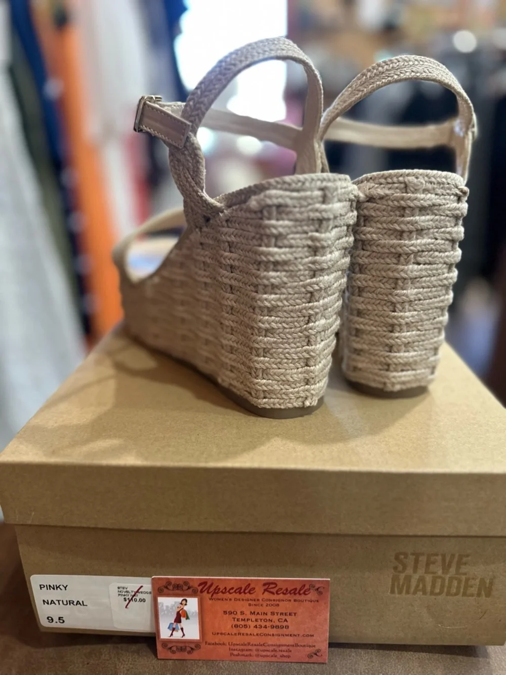 Steve Madden Natural Woven Espadrille Wedge Sandals NWT size 9.5 - Picture 5 of 9